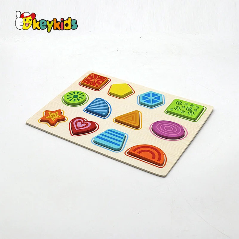 Customize preschool educational wooden geometry puzzle for children W14B154