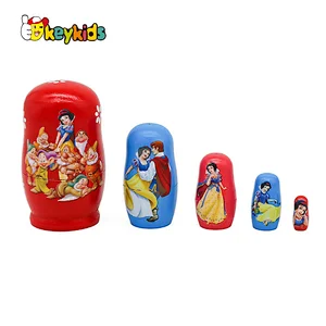 Hot selling hand paint 5 PCS russian dolls Matryoshka wooden nesting russia doll toy for children W06D156
