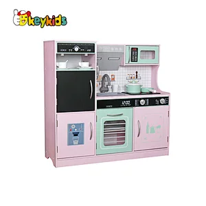 New design cooking toy set wooden play kitchen set with coffee maker W10C718C