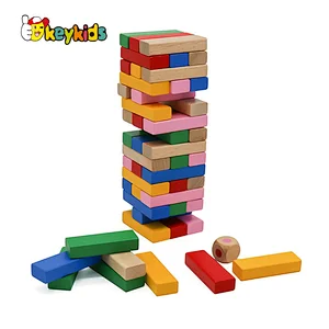 Customize educational 51PCS table games wooden color block for kids W13D237