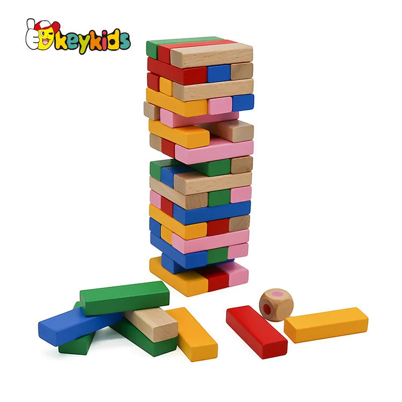 Customize educational 51PCS table games wooden color block for kids W13D237
