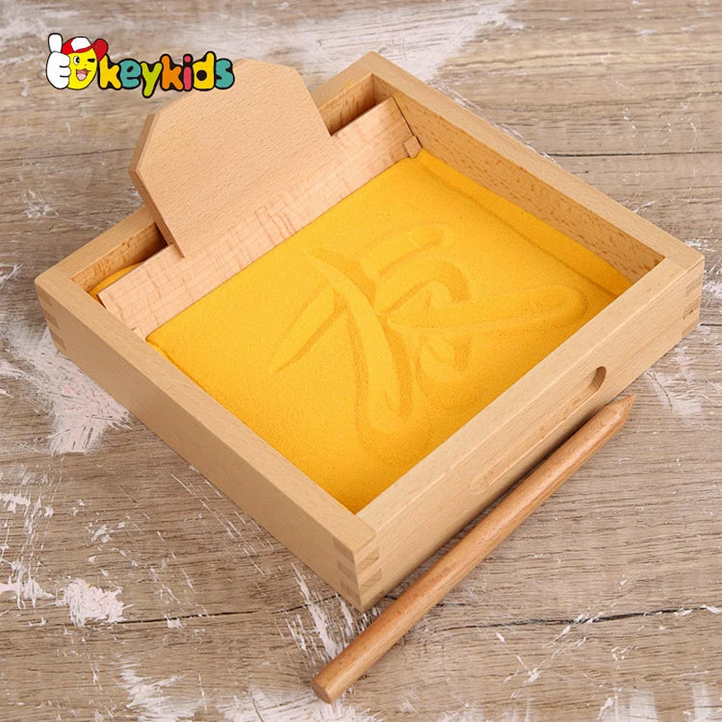 Children's early educational toys wooden sand scraping box W12E135