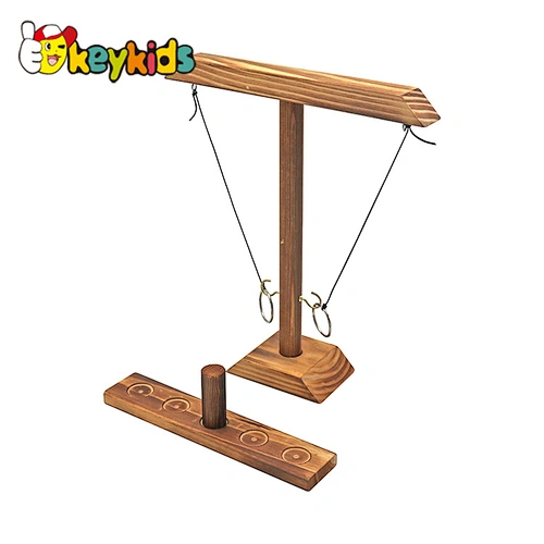 Hot Sale Wooden Ring Toss With Shot Ladder Hook and Ring Game Set For Party W01A475