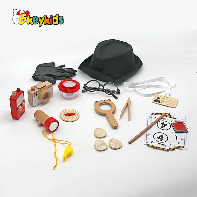 Top fashion pretend play set wooden police swat toys for children W10D542