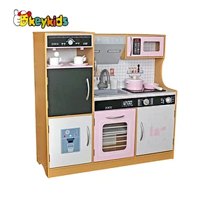 New design simulation real cooking toy wooden kitchen play set for kids W10C718D