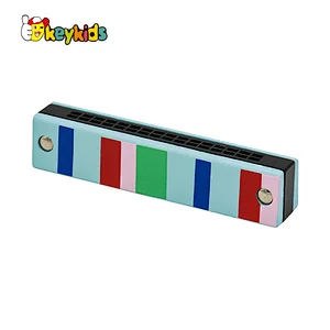 2022 wholesale musical instruments wooden toy harmonica for children W07E018