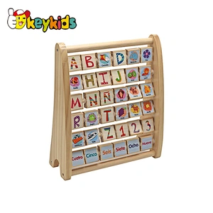 New Design Preschool Toddler Educational Toy Wooden Alphabet Abacus W12A053