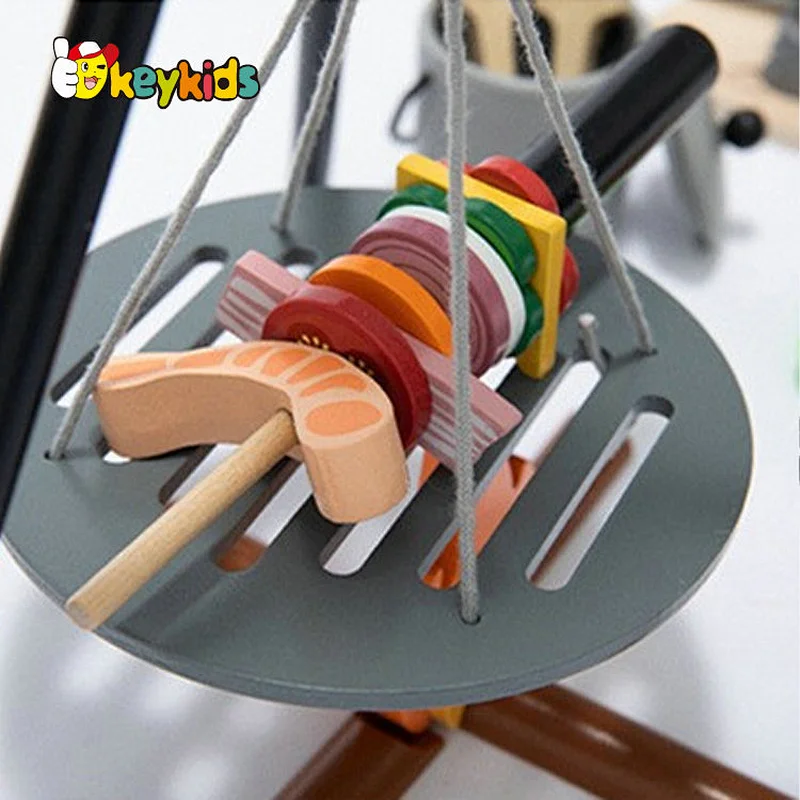 New hottest role play game wooden camping bbq set toy for kids W10D503