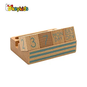 Perpetual Countdown Wooden Calendar Blocks For Home Office Decor W09F030