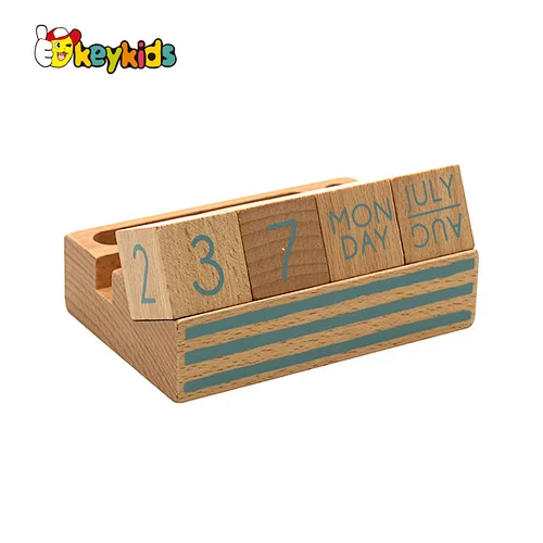 Perpetual Countdown Wooden Calendar Blocks For Home Office Decor W09F030