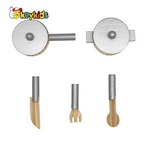 New updated pretend play wooden pink kitchen toy for girls W10C404D