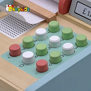 Simulation pretend play cash calculator toys supermarket wooden toy cash registers for kids W10A158