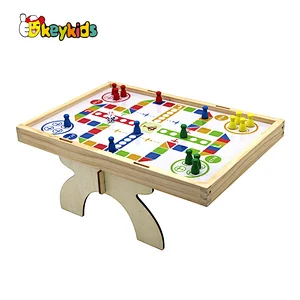 2 in 1 Indoor mini soccer table wooden football table game and chess board for kids W01A471