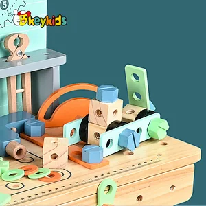 Funny Construction Engineer wooden toy tool bench for kids W03D194