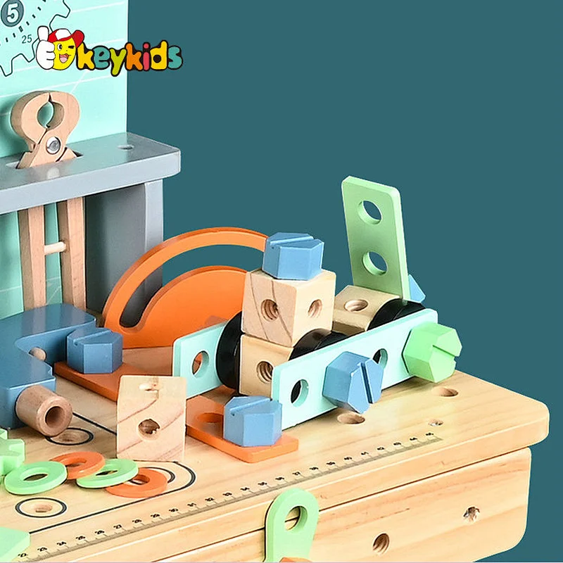 Funny Construction Engineer wooden toy tool bench for kids W03D194