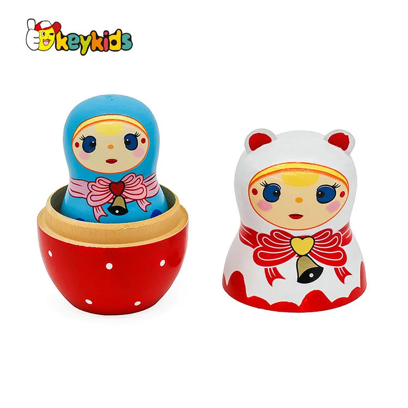 Hot selling hand paint 5 PCS russian dolls Matryoshka wooden nesting russia doll toy for children W06D156