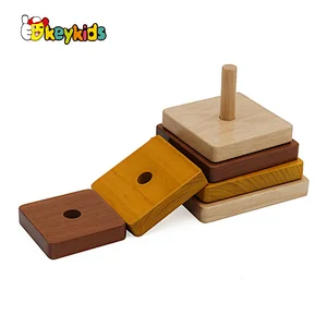 Top sale educational stacking game wooden baby blocks for wholesale W13D217B