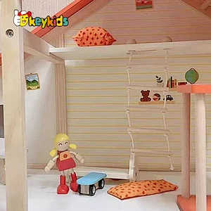 2022 New design princess wooden led dollhouse with lift W06A489