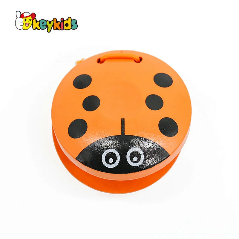 High quality baby educational musical instrument wooden toys castanets for wholesale W07I165