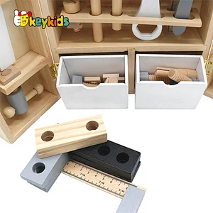 Hot selling children educational teaching aids wooden toolbox toy for girls boys W03D103C