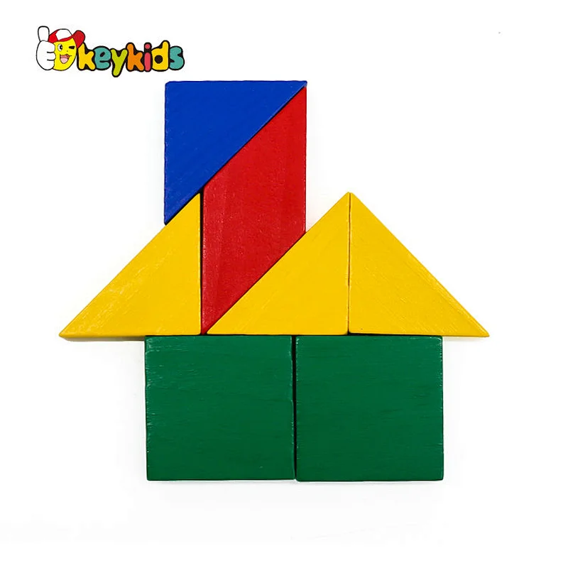 2022 Customize educational colored wood puzzle game for kids W14A239