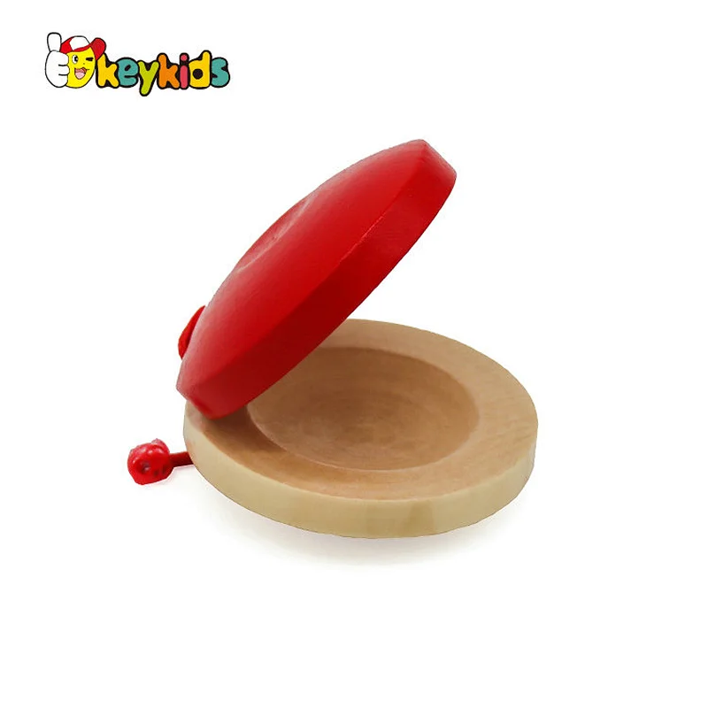 High quality educational percussion instrument wooden baby handle castanet clapping for wholesale W07I166