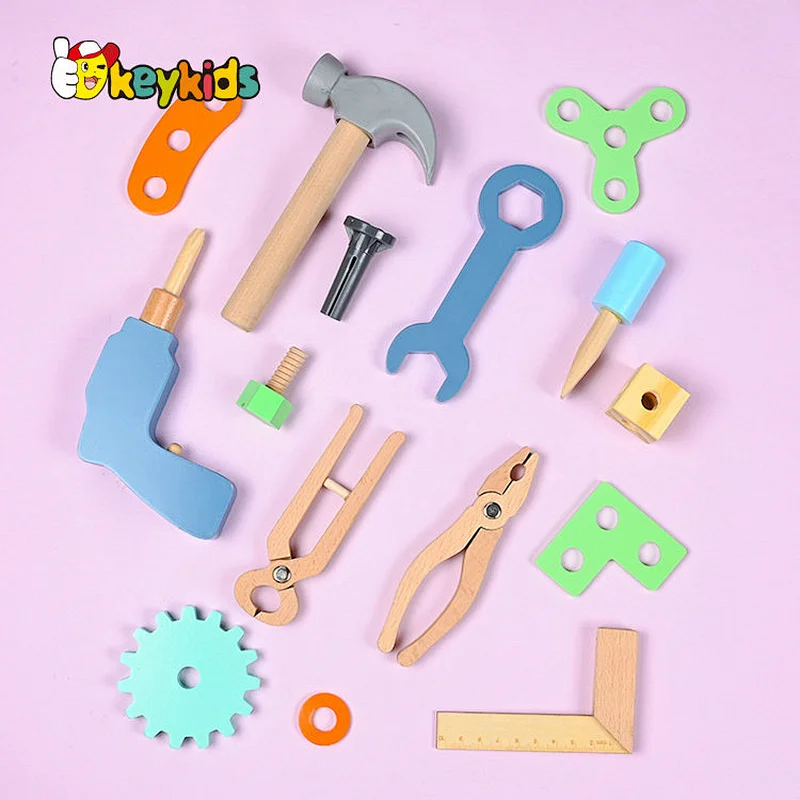 Funny Construction Engineer wooden toy tool bench for kids W03D194