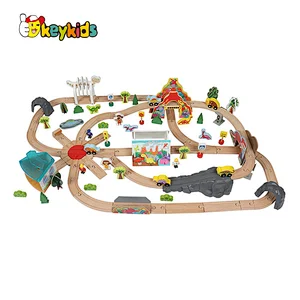 2022 Customize 108pcs rails wooden train track toy for kids W04C231