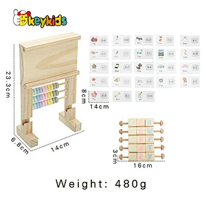 Customize Kids Wooden Abacus Counting with Cards Addition and Subtraction Math W12F180