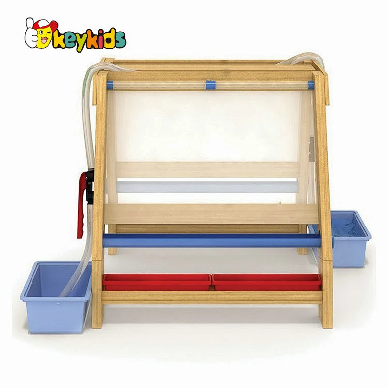 Outdoor large kids washable wooden painting board with water pump W01D253