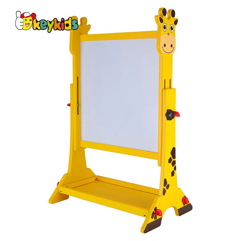 2-in-1 dry erase board and chalk Board wooden easel stand for kids W12B230