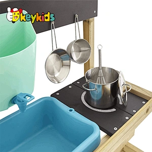 Children outdoor play wooden mud kitchen with working tap W10C781