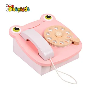 Top sale simulation play wooden telephone toy for kids W10D527