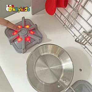2023 New Upgrade stove wooden toy kitchen with lights and sounds W10C493K