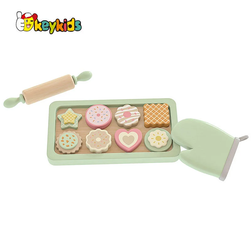 Pretend Cookies And Baking Sheet Wooden Toy Baking Set For Kids Ages 3+ W10B461