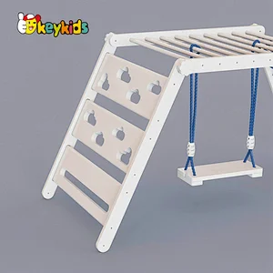 Montessori Indoor Playground Climber Wooden Climbing Frame With Swing W01D168