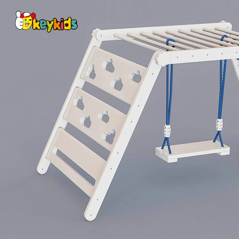 Montessori Indoor Playground Climber Wooden Climbing Frame With Swing W01D168
