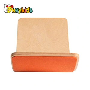 Curvy yoga fitness training anti-slip wooden balance board with felt W01F065E