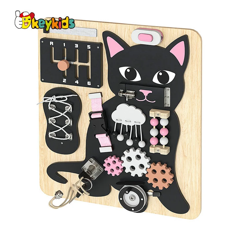 Customize Montessori toys wooden light switch busy board for Kids W12D441