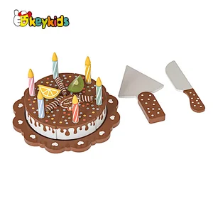 Hot Selling Pretend Play Food Model DIY Wooden Cutting Cake Toy For Kids W10D681