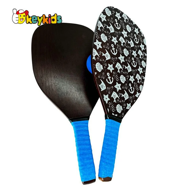 Customized non-slip set of 2 wooden pickleball racquet for adult W01C005