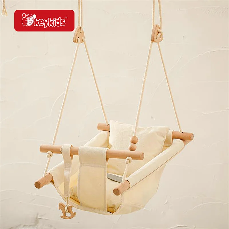 New Design Indoor Outdoor Nursery Canvas Hanging Swing Chair For Baby W01D267