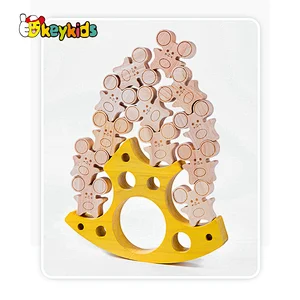 Montessori Balancing Game Mouse and Cheese Wooden Stacking Blocks For Kids W13D404