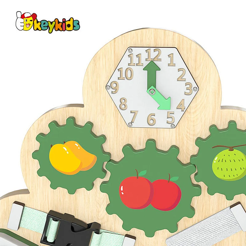 Customize tree shape wooden busy sensory board for early learning W12D439