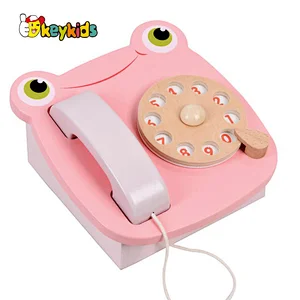 Top sale simulation play wooden telephone toy for kids W10D527