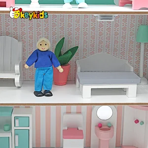 Customize lovely miniature wooden village dollhouse for girls W06A502