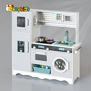 New Arrival water running wooden kids play kitchen with washing machine W10C787