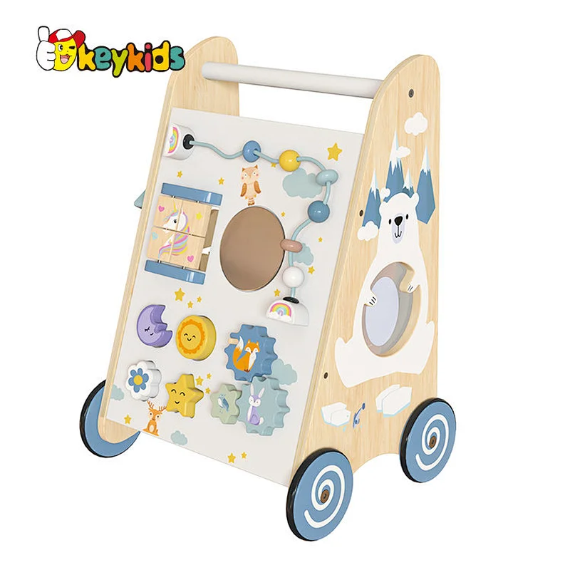 Wholesale Educational Activity Play Wooden Push Along Walker Toy For Baby W16E212