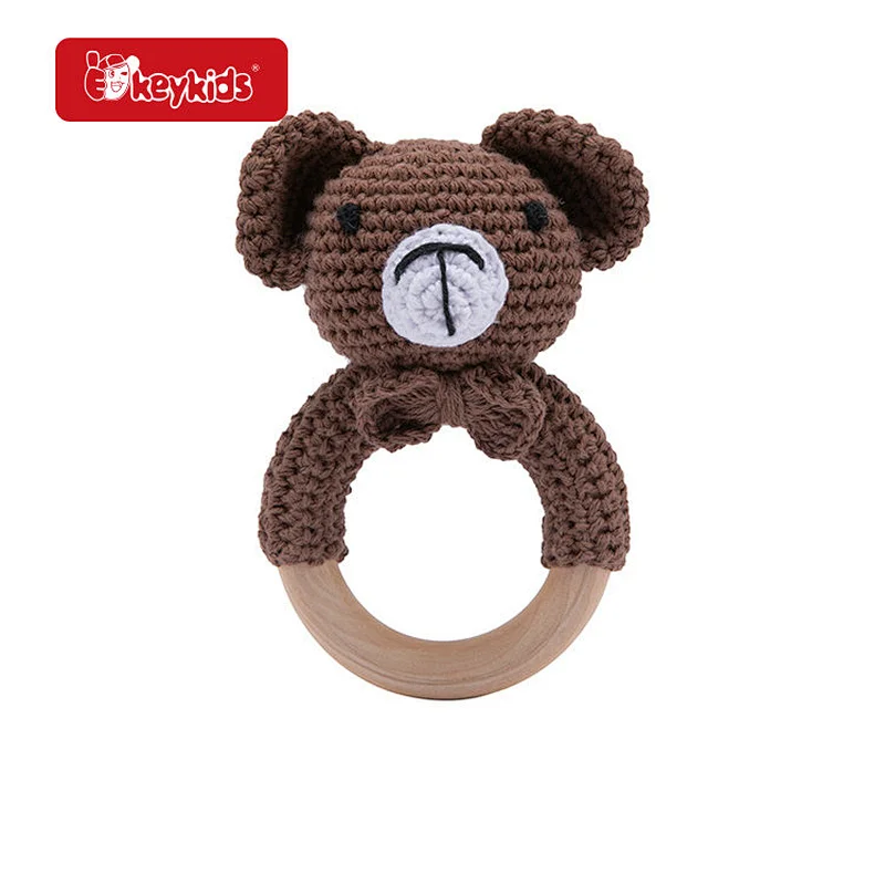 Hot Selling Educational Cloud Shaped Wooden Teething Rattle Toy For Baby W07I200