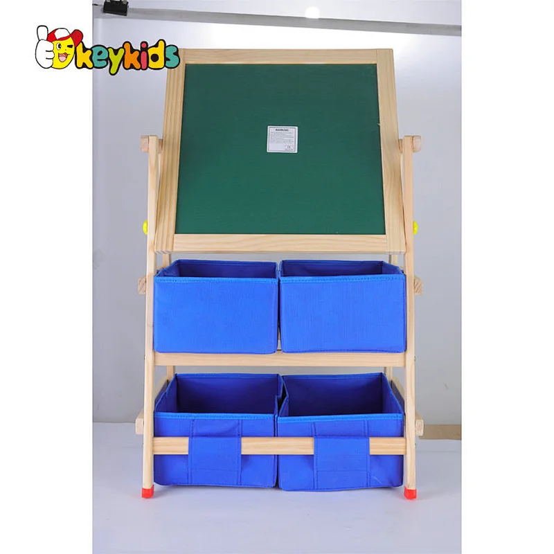 Kids and toddlers double-sided wooden whiteboard with accessories W12B237